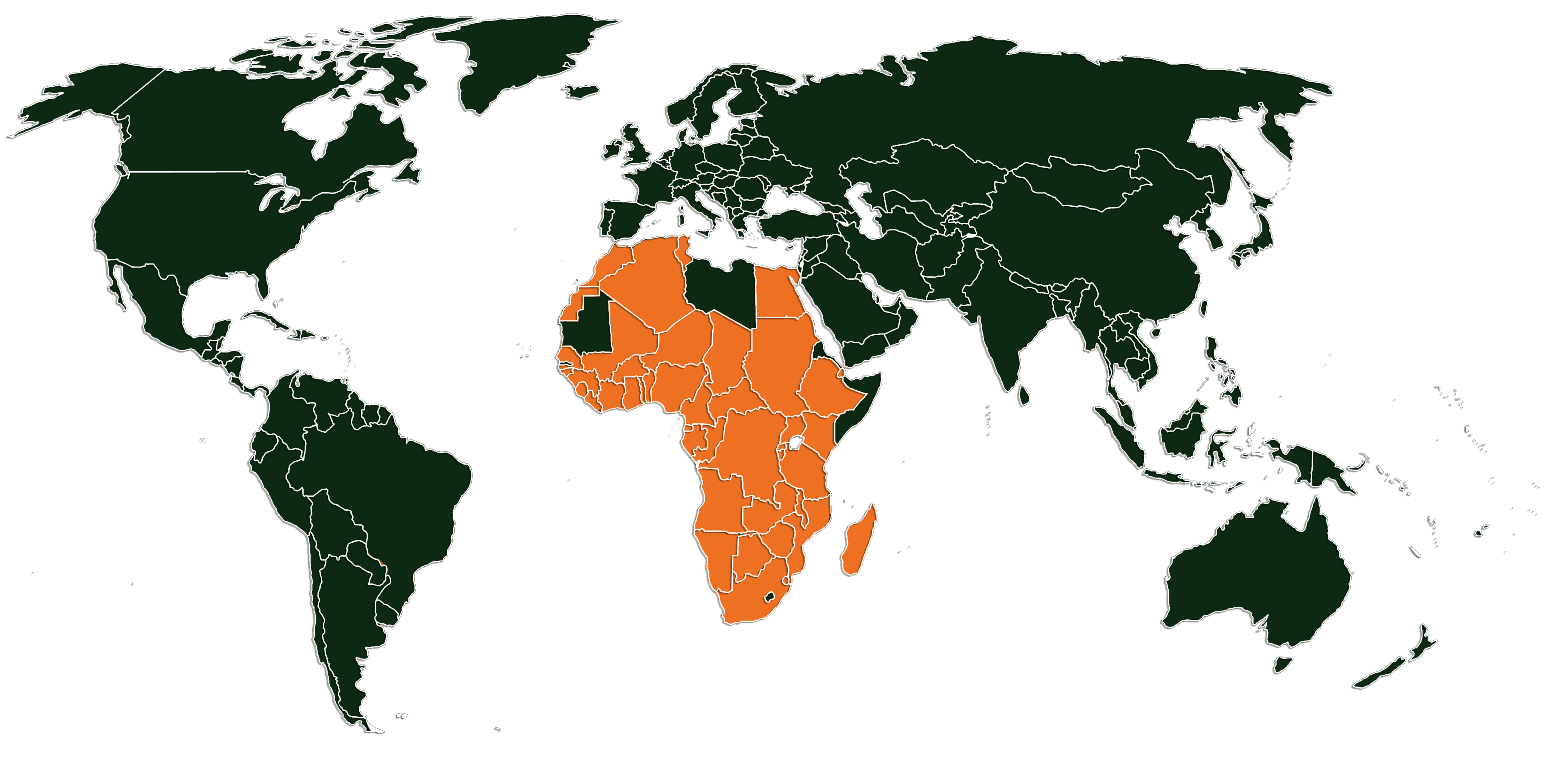 Mapa Filiais África