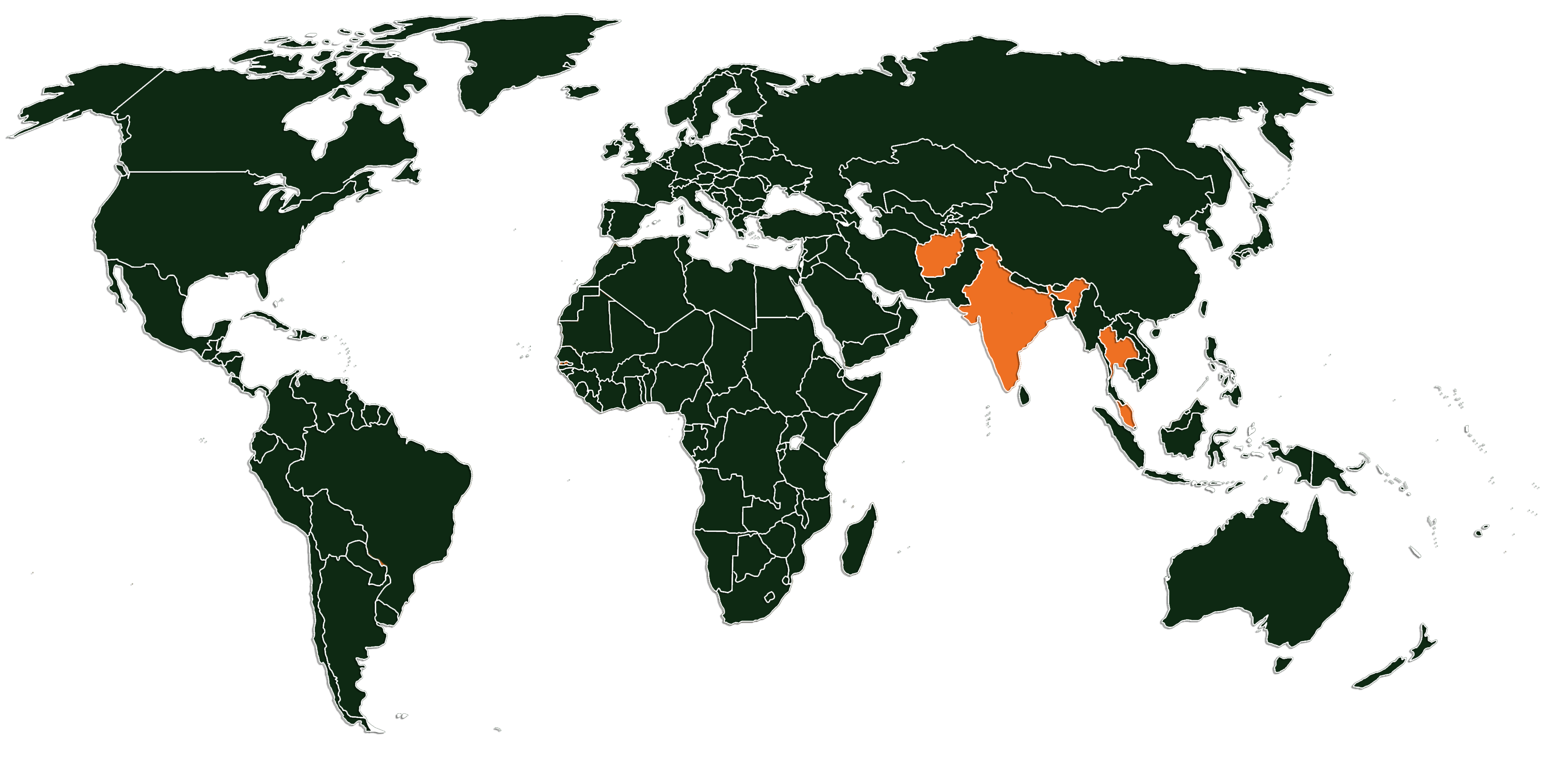 Mapa Filiais Ásia