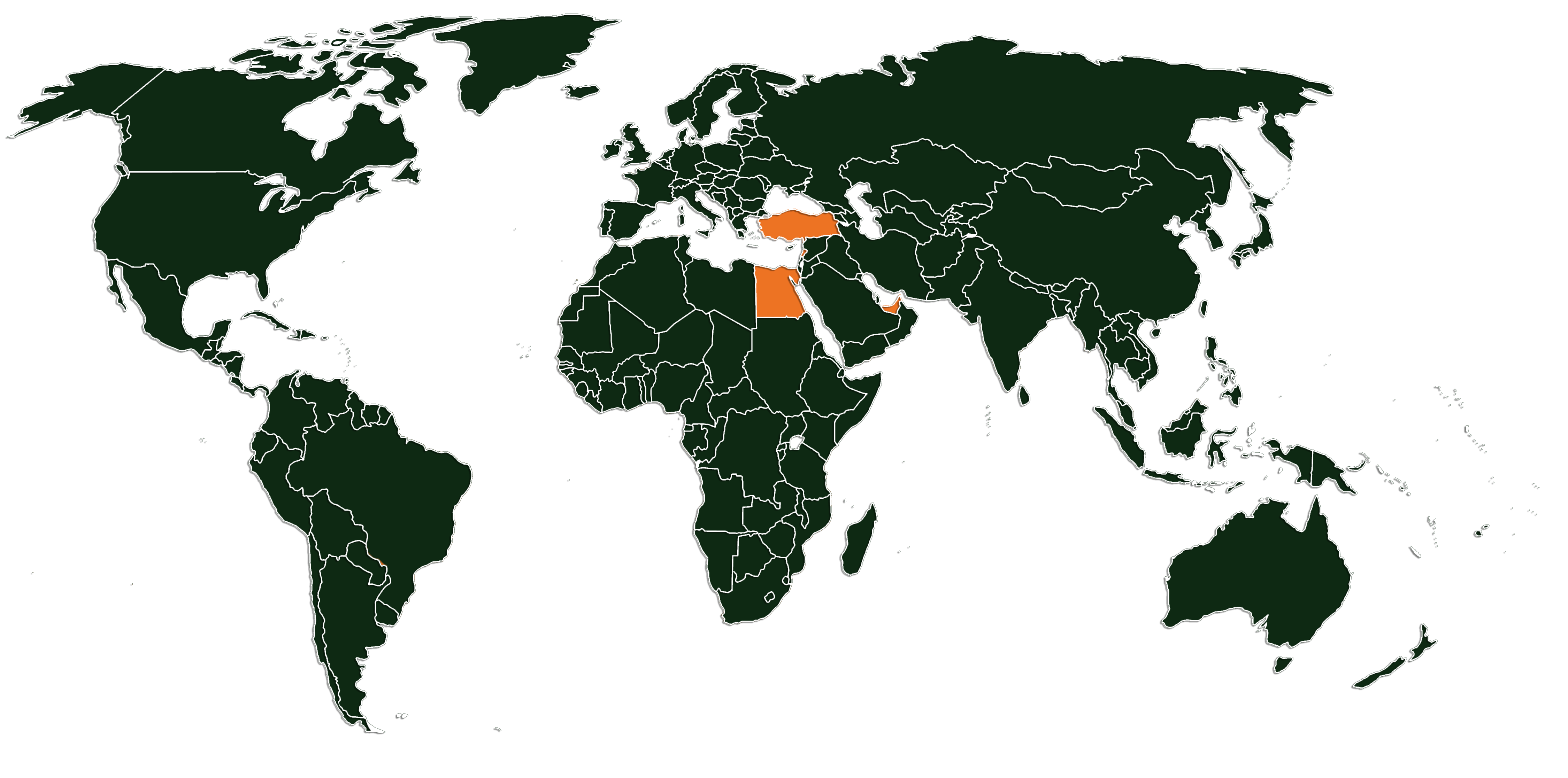 Mapa Filiais Oriente Médio